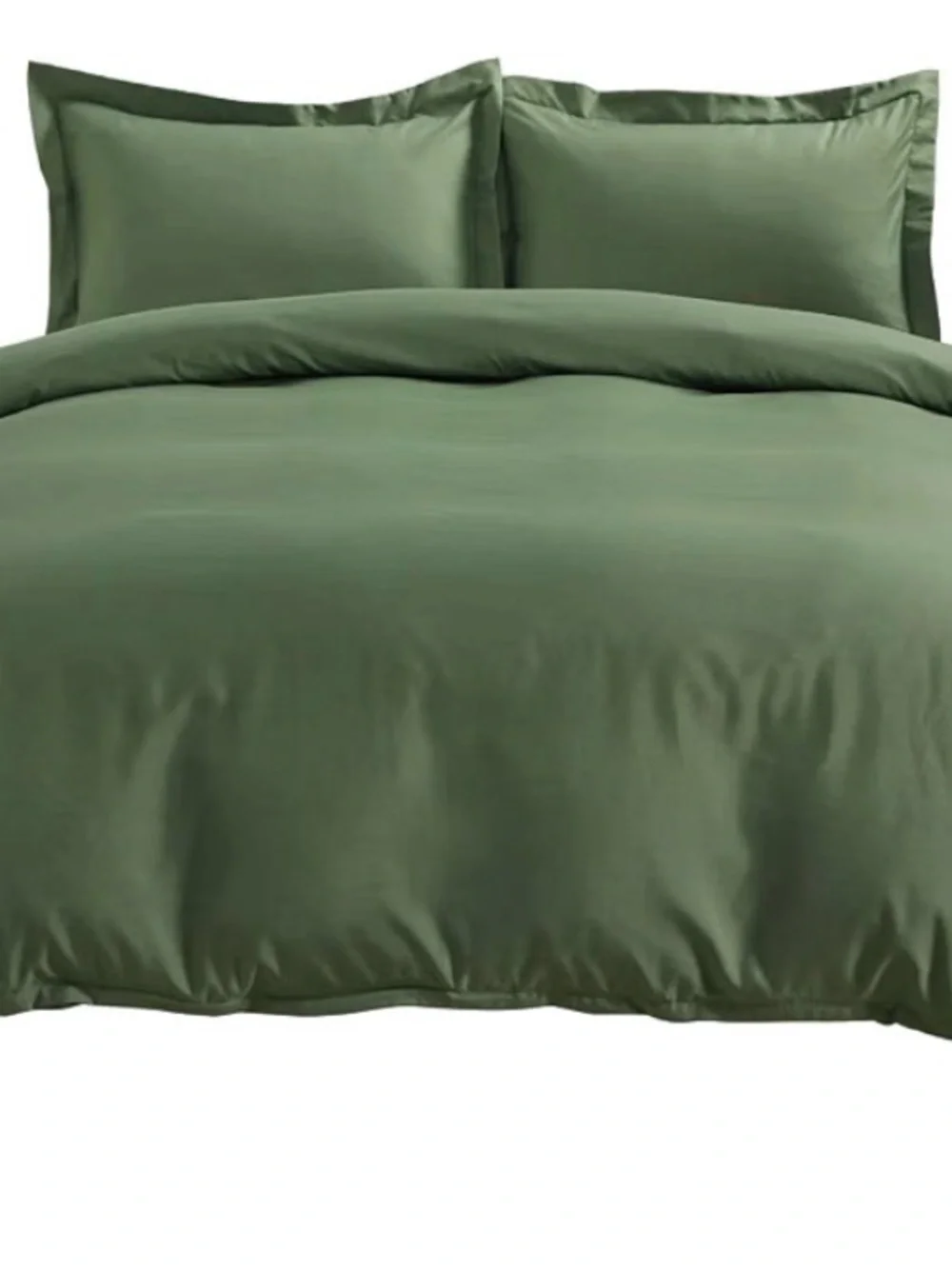 Olive Green Duvet Cover Set with Matching Pillow Sham